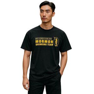 X-Communicated Mormon Drinking Team Mens Graphic Tee Shirt Black Size XL